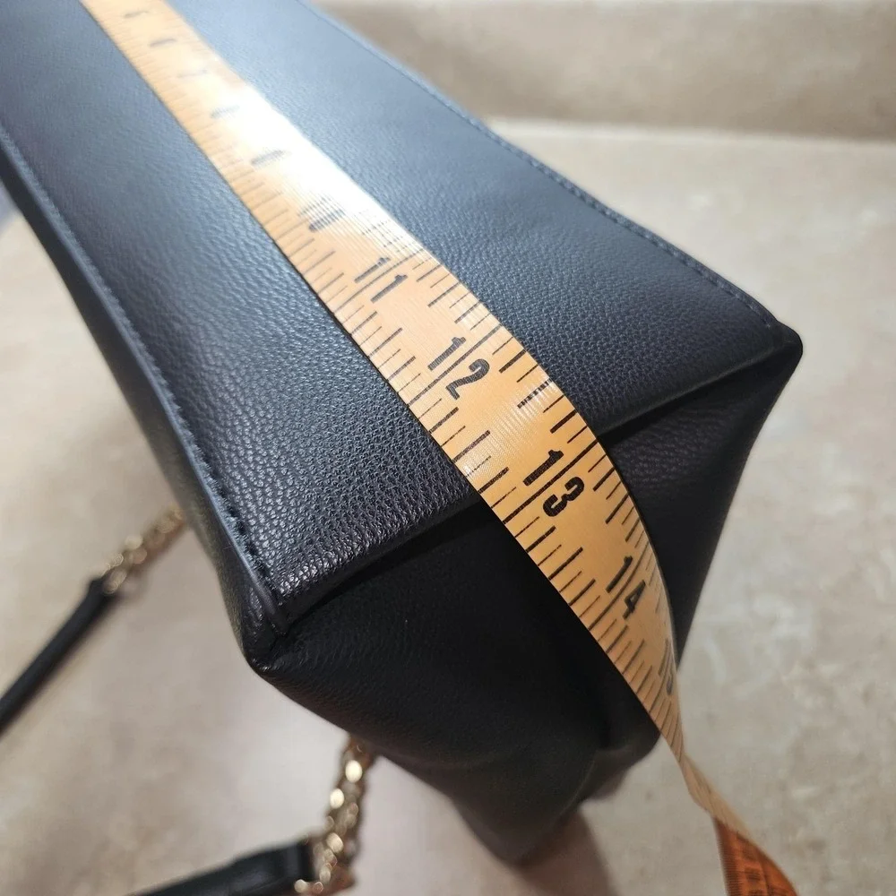 Mathew + Julian Tote Bag Womens‎ Black Faux Leather Chain Shoulder L15298ES